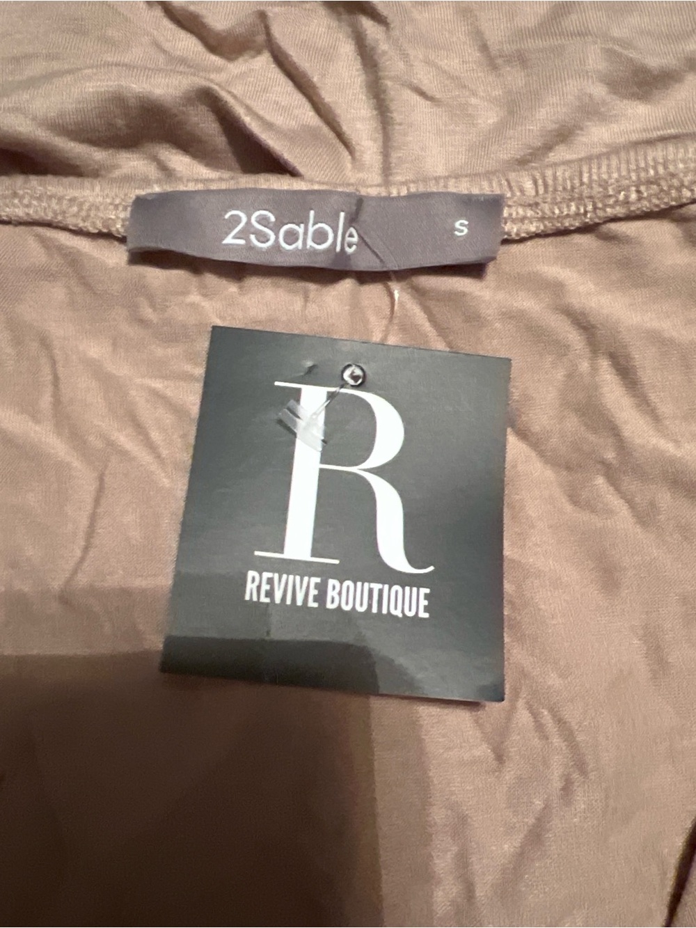 NWT 2Sable Off-Shoulder Ruffle Bodysuit - Beige - Picture 2 of 3